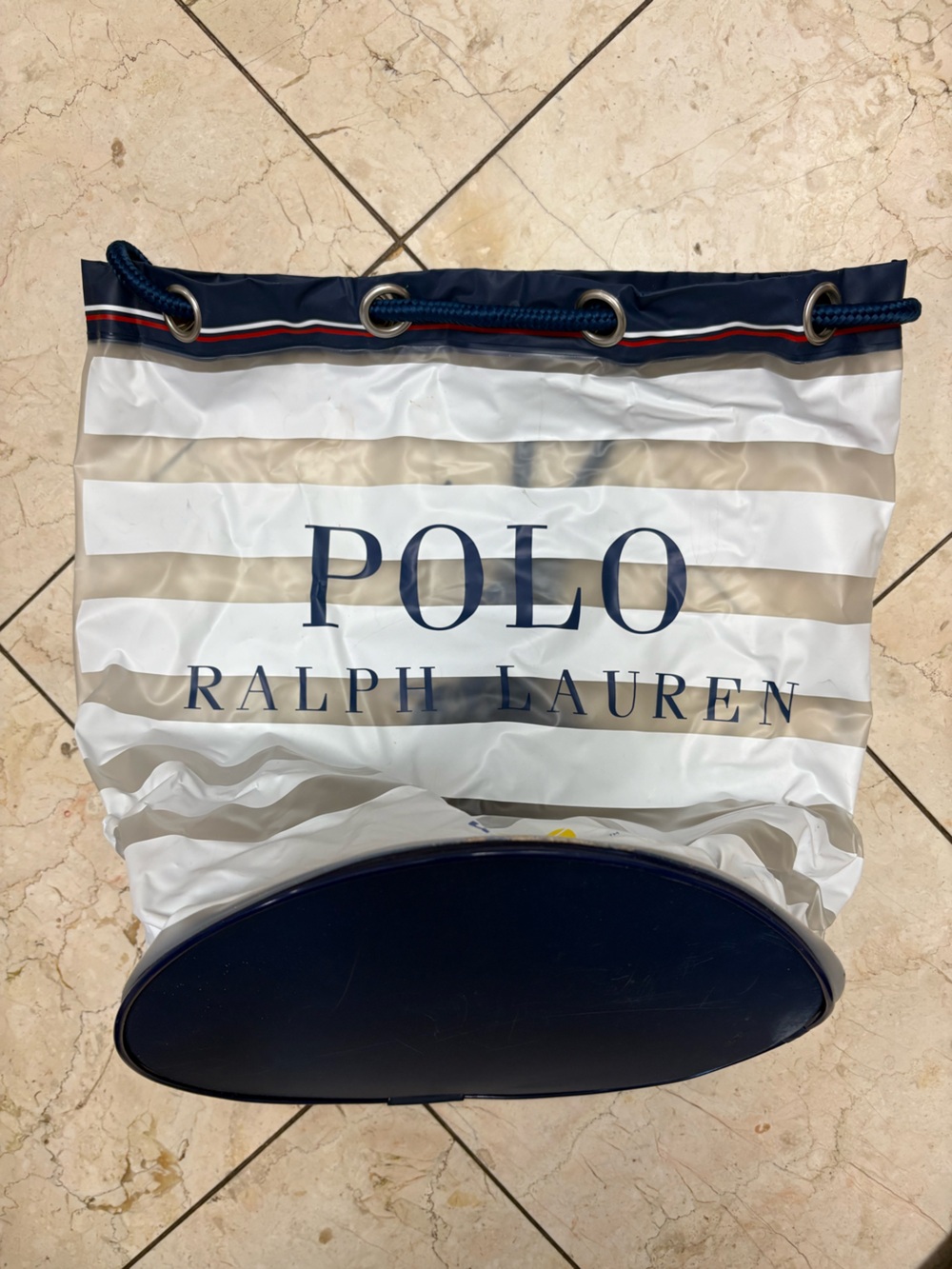 Ralph Ralph Laurent US Open Bucket Plastic Bag with Navy Logo
